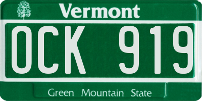 VT license plate OCK919