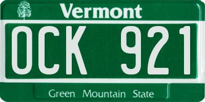VT license plate OCK921