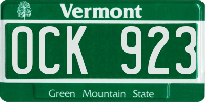 VT license plate OCK923