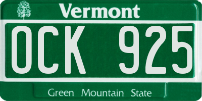 VT license plate OCK925