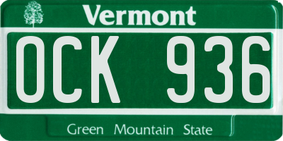 VT license plate OCK936