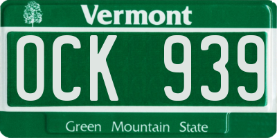 VT license plate OCK939