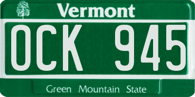 VT license plate OCK945