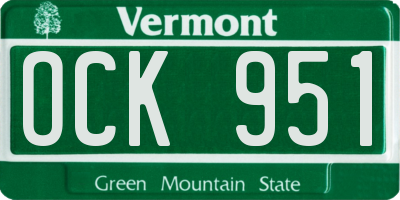 VT license plate OCK951