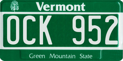 VT license plate OCK952