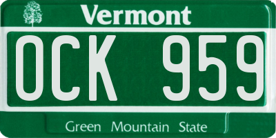 VT license plate OCK959