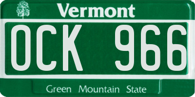VT license plate OCK966