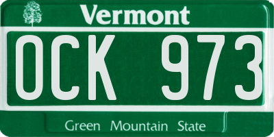 VT license plate OCK973