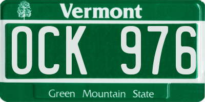 VT license plate OCK976
