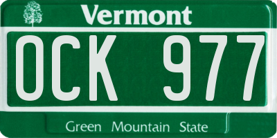 VT license plate OCK977