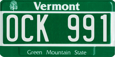 VT license plate OCK991