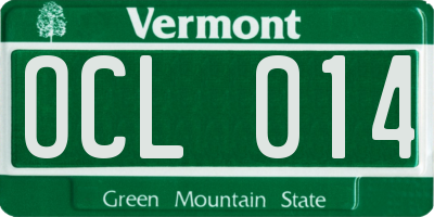 VT license plate OCL014