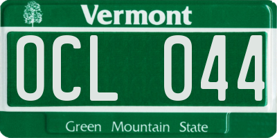 VT license plate OCL044