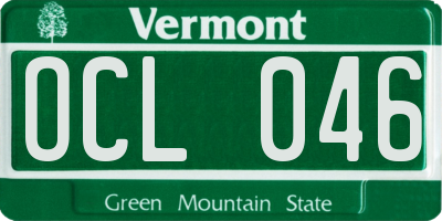 VT license plate OCL046