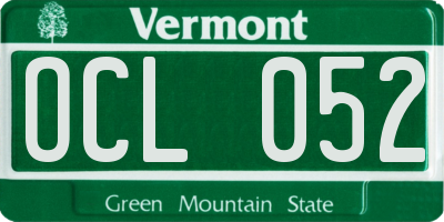 VT license plate OCL052