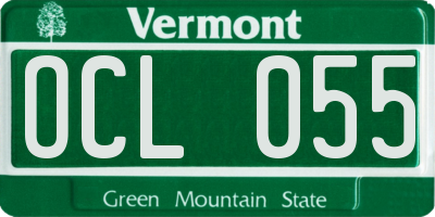 VT license plate OCL055