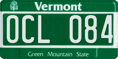 VT license plate OCL084
