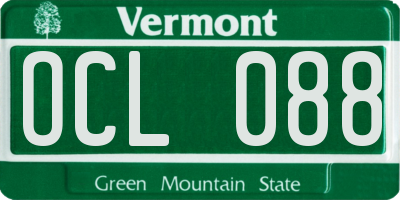 VT license plate OCL088