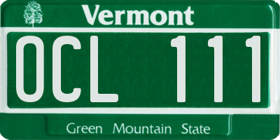 VT license plate OCL111
