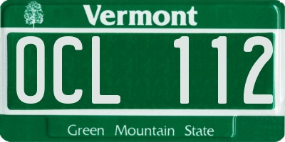VT license plate OCL112