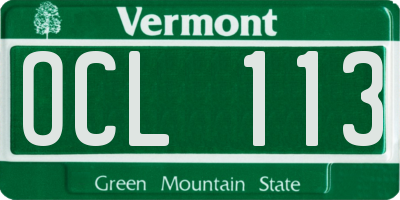 VT license plate OCL113