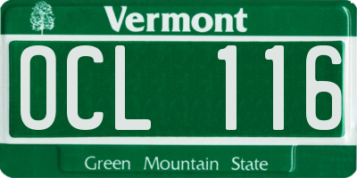 VT license plate OCL116