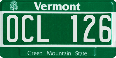 VT license plate OCL126