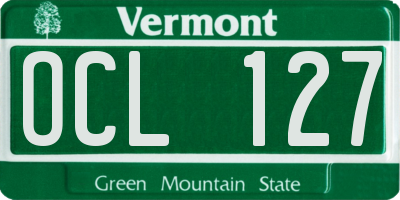 VT license plate OCL127