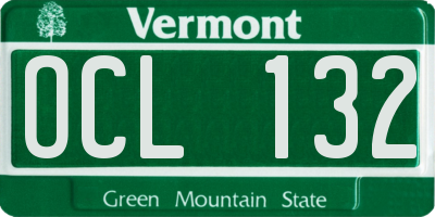 VT license plate OCL132