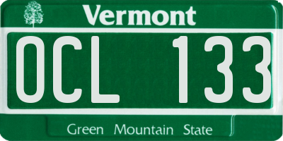 VT license plate OCL133