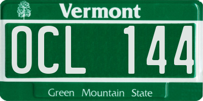 VT license plate OCL144