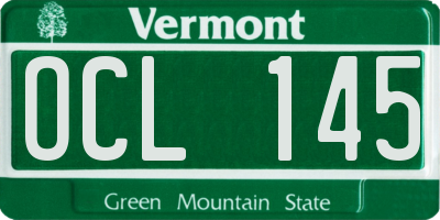 VT license plate OCL145