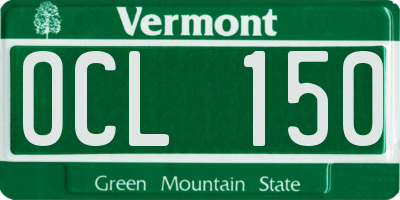 VT license plate OCL150