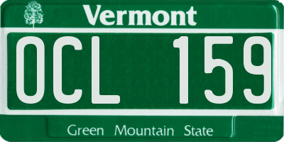 VT license plate OCL159