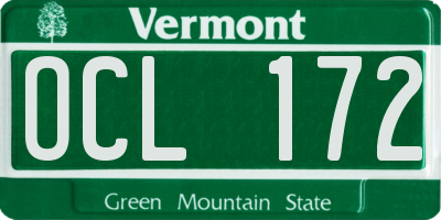 VT license plate OCL172