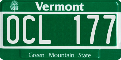 VT license plate OCL177