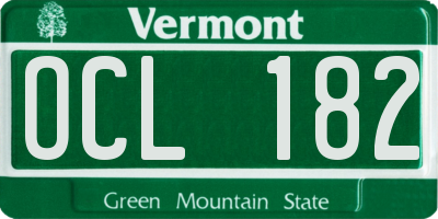 VT license plate OCL182