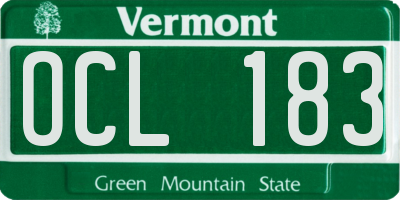 VT license plate OCL183