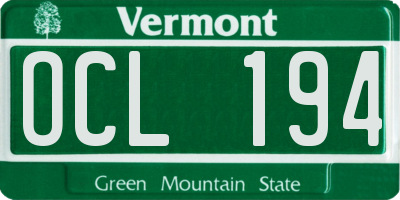 VT license plate OCL194