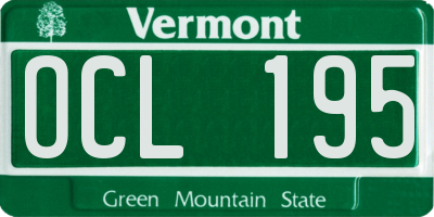 VT license plate OCL195