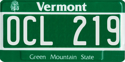 VT license plate OCL219