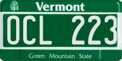 VT license plate OCL223