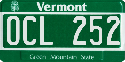VT license plate OCL252