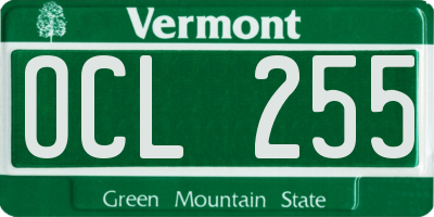 VT license plate OCL255