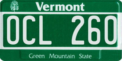 VT license plate OCL260