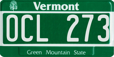 VT license plate OCL273