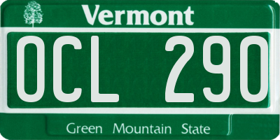 VT license plate OCL290