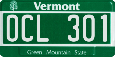 VT license plate OCL301