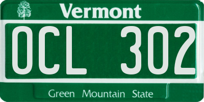 VT license plate OCL302