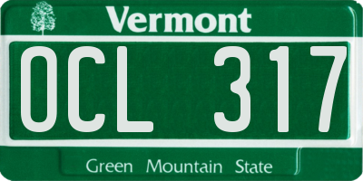 VT license plate OCL317